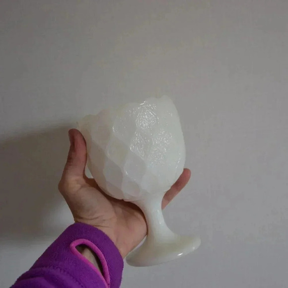 Vtg Milk Glass Pedestal Dish - Picture 5 of 6